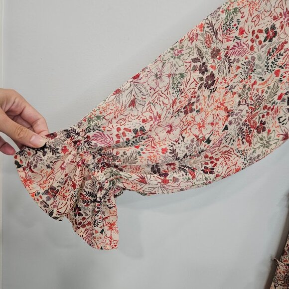 Torrid Floral Dress Long Sleeve Chiffon Long Sleeve Ruffle Mini Short Pink 3X - Picture 5 of 12